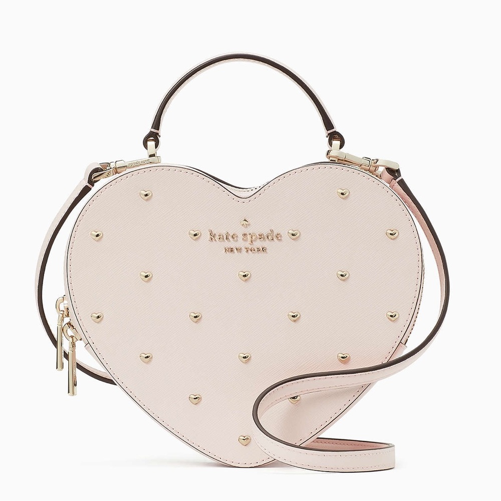 Kate Spade New York Pink Love Shack Embellished Heart Shape 💗 Crossbody Purse